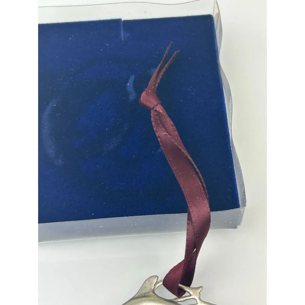 Lindsay Claire Fine Pewter Dolphin Ornament Coastal Ornament Christmas Holiday
